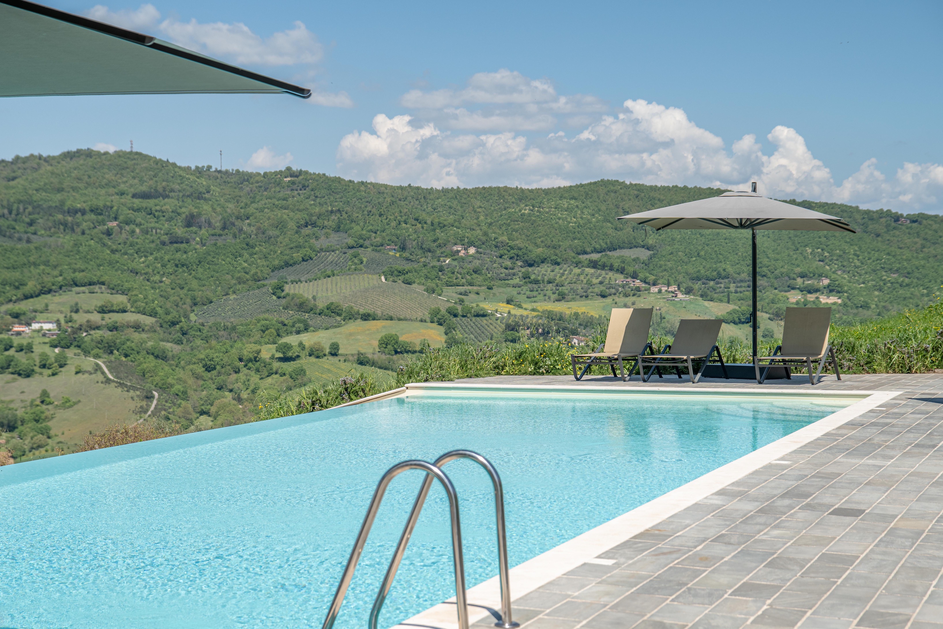 Infinity pool overlooking the Niccone Valley
